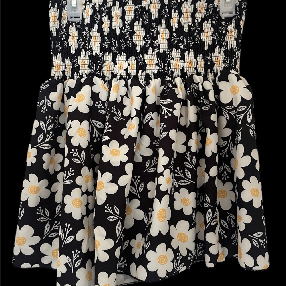Floral Black and White Skirt